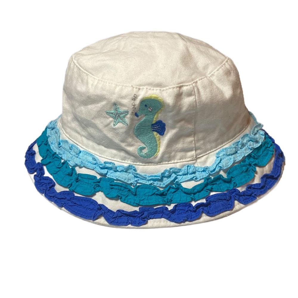 NWOT Gymboree Seahorse White Bucket Hat 4/5 Toddler